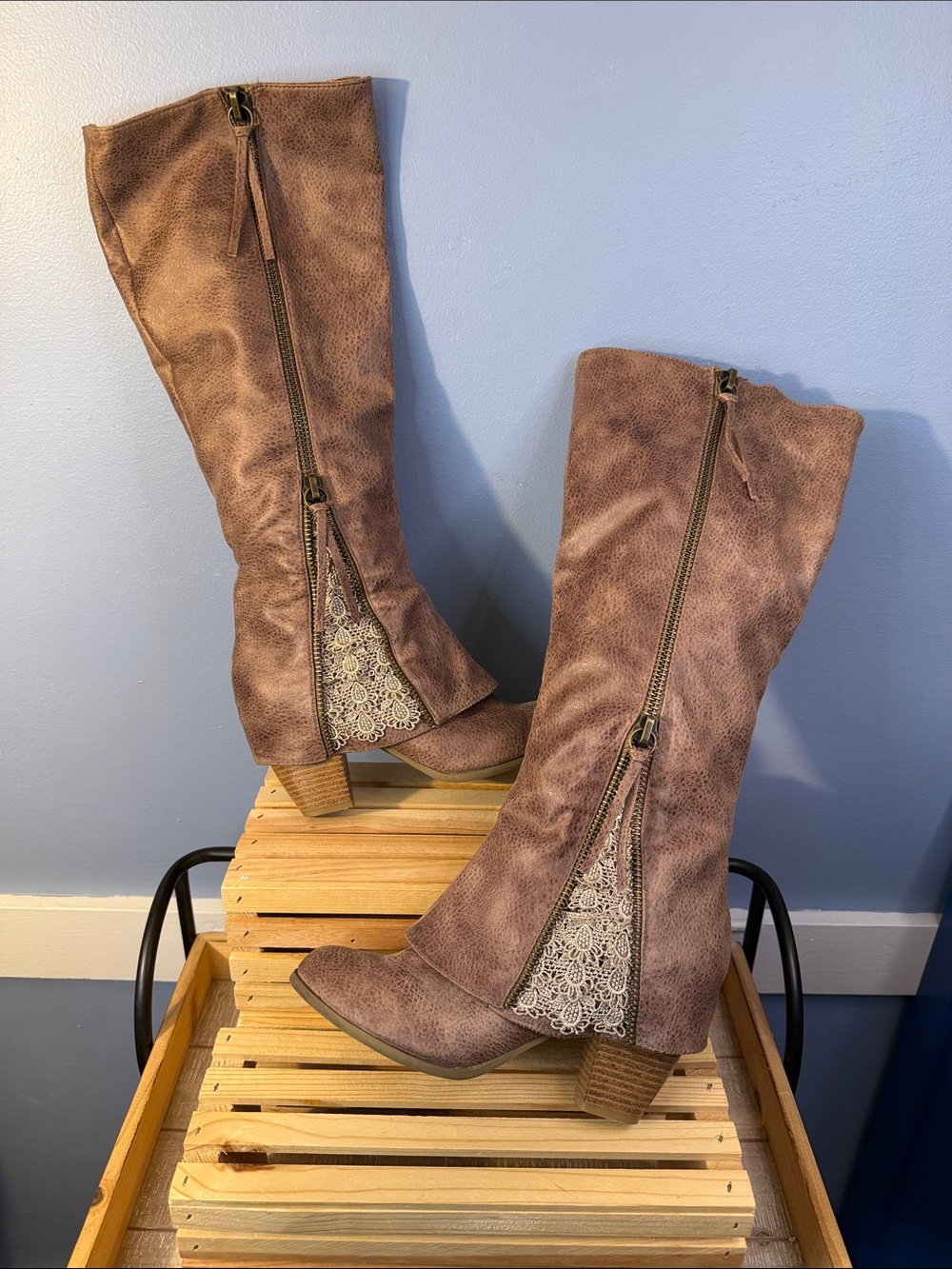 Not Rated Lace Side Boots Size 8